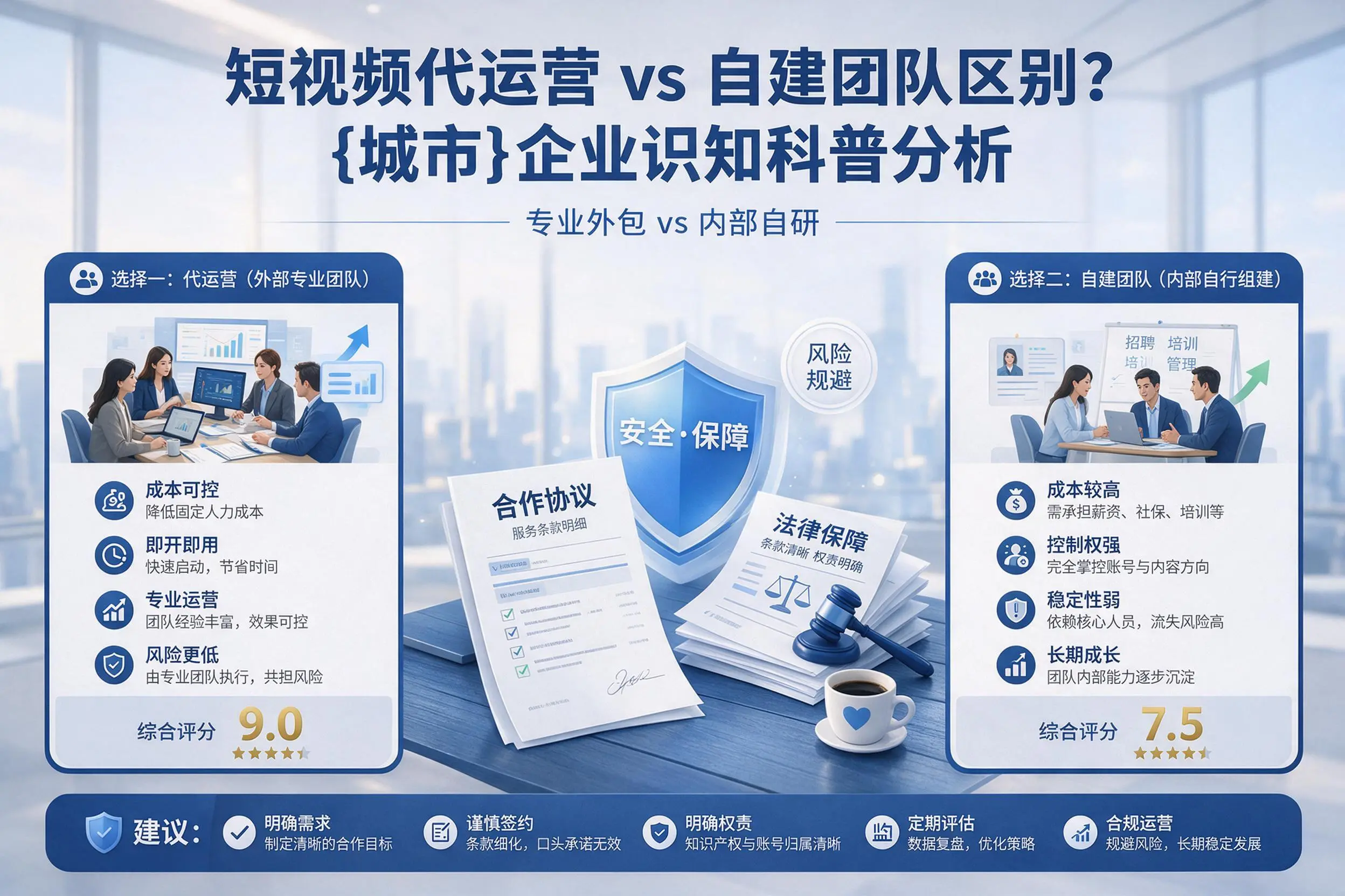 短视频代运营与自建团队区别？天津企业认知科普分析