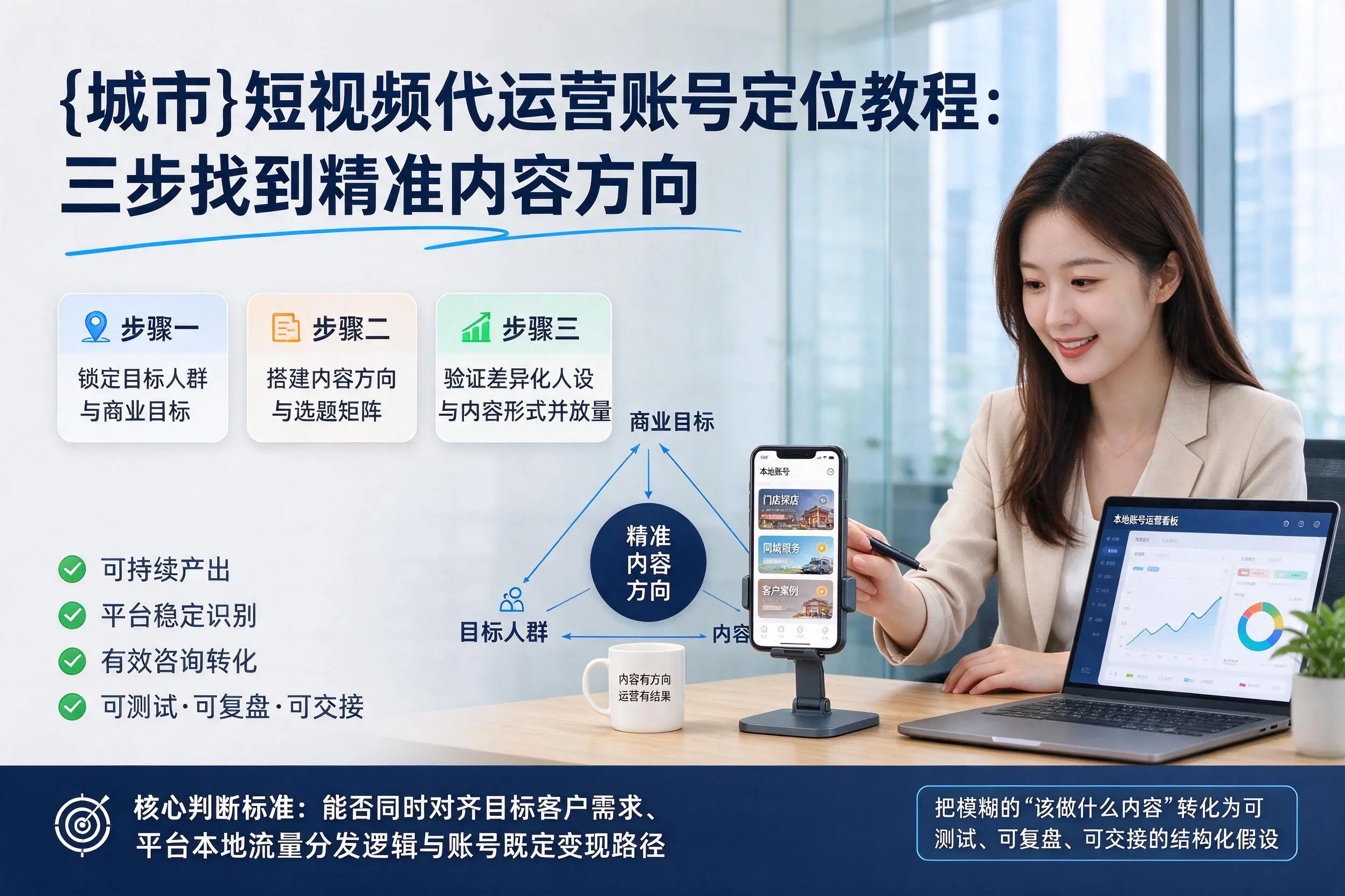 天津短视频代运营账号定位教程：三步找到精准内容方向