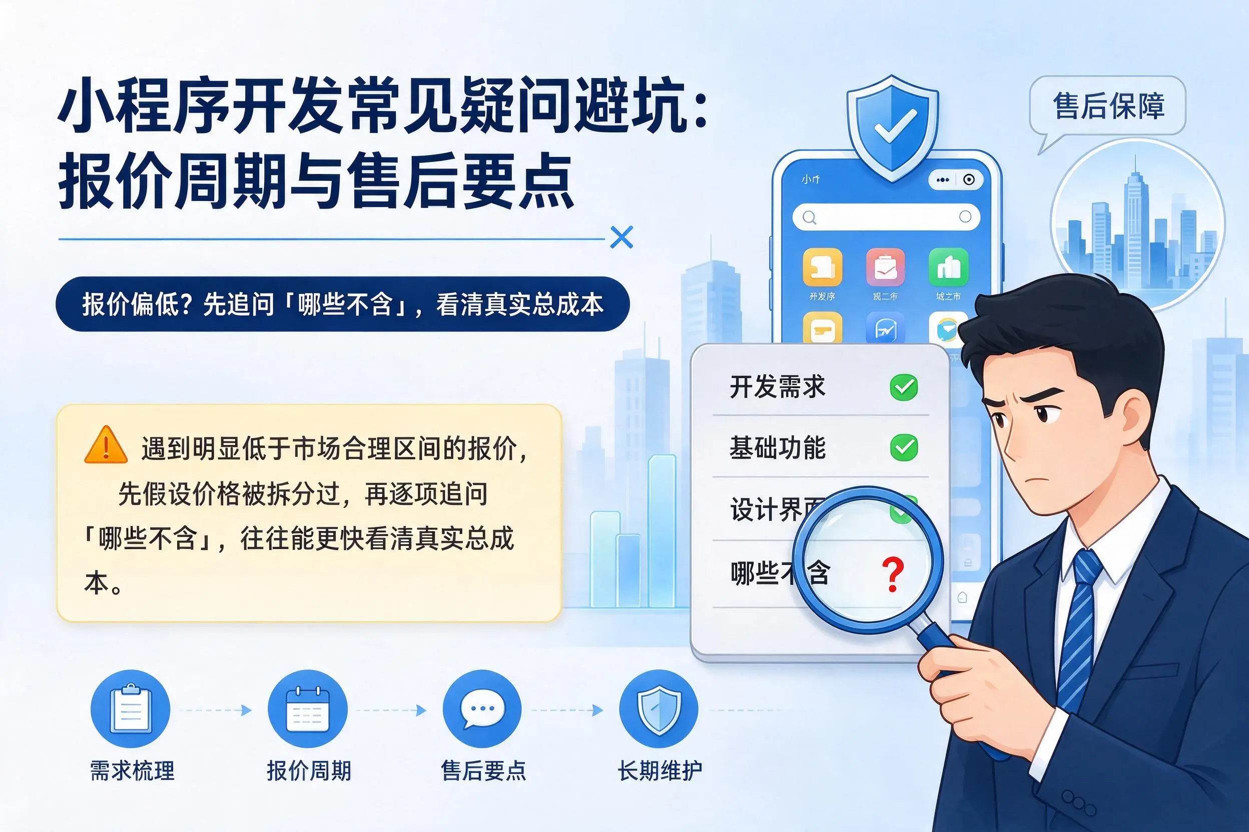 天津小程序开发常见疑问避坑:报价周期与售后要点