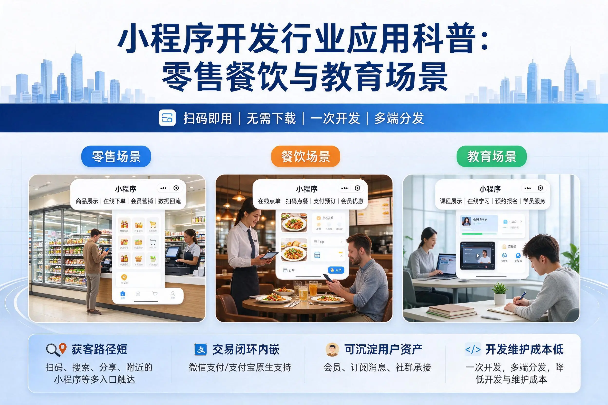 天津小程序开发行业应用科普:零售餐饮与教育场景