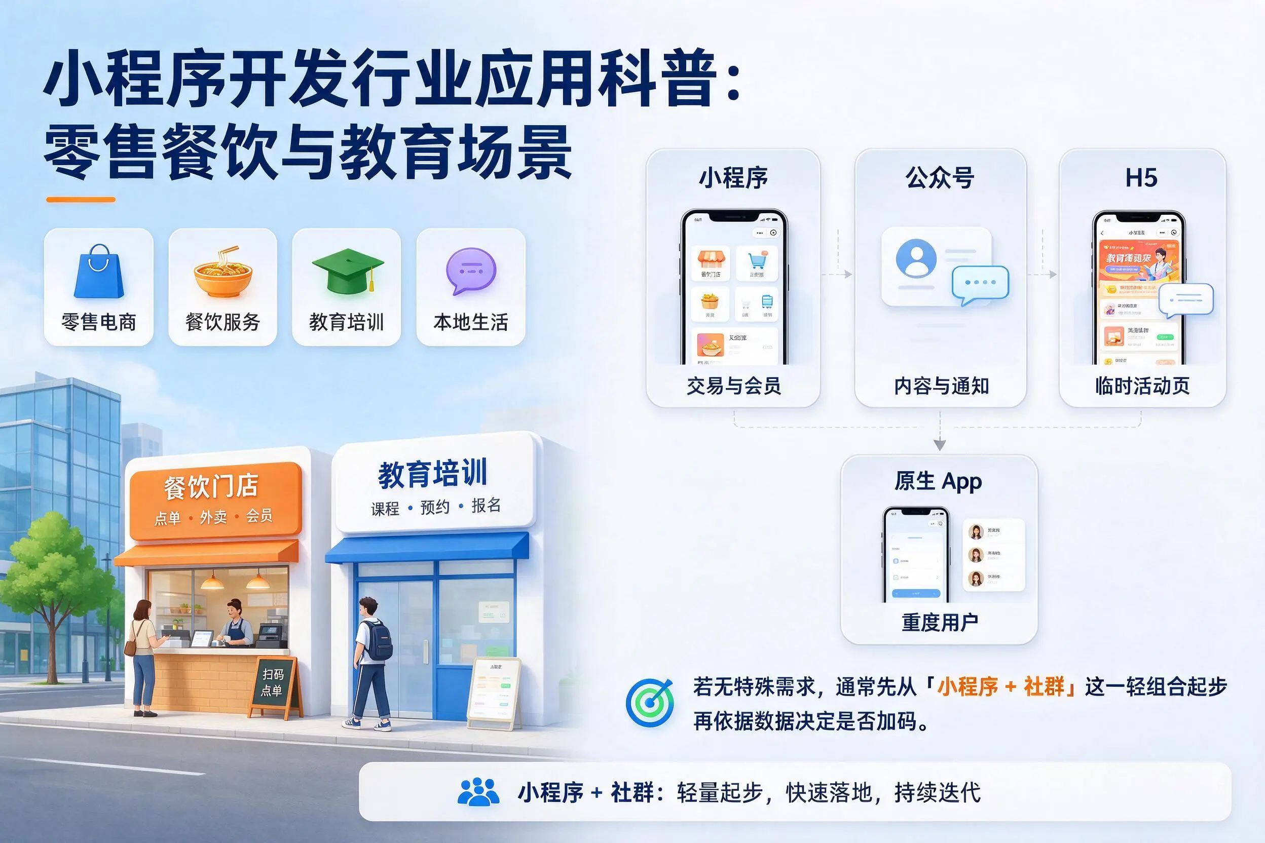 天津小程序开发行业应用科普:零售餐饮与教育场景