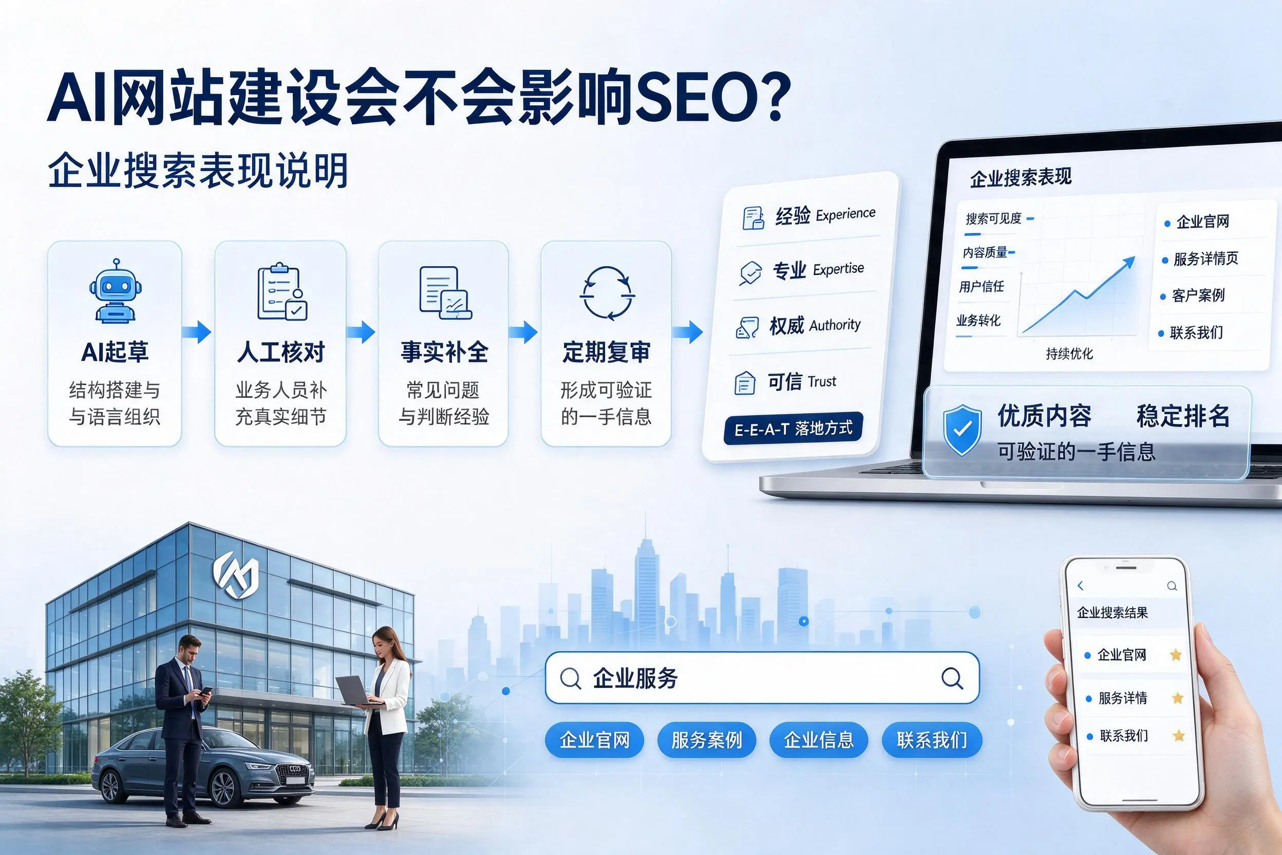 AI网站建设会不会影响SEO？天津企业搜索表现说明