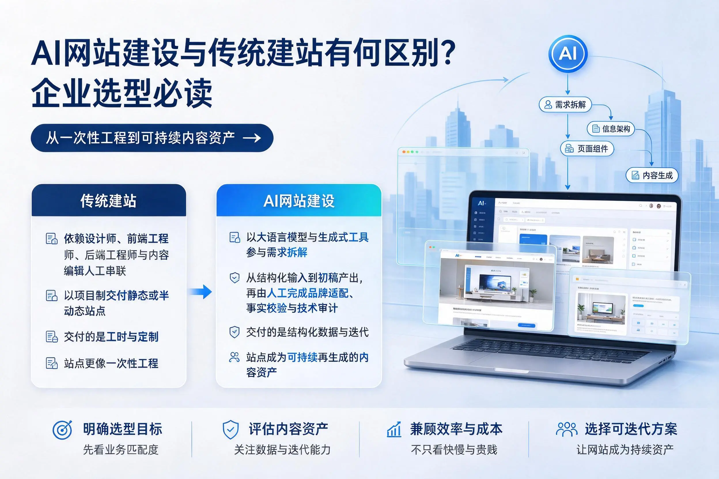 AI网站建设与传统建站有何区别？天津企业选型必读