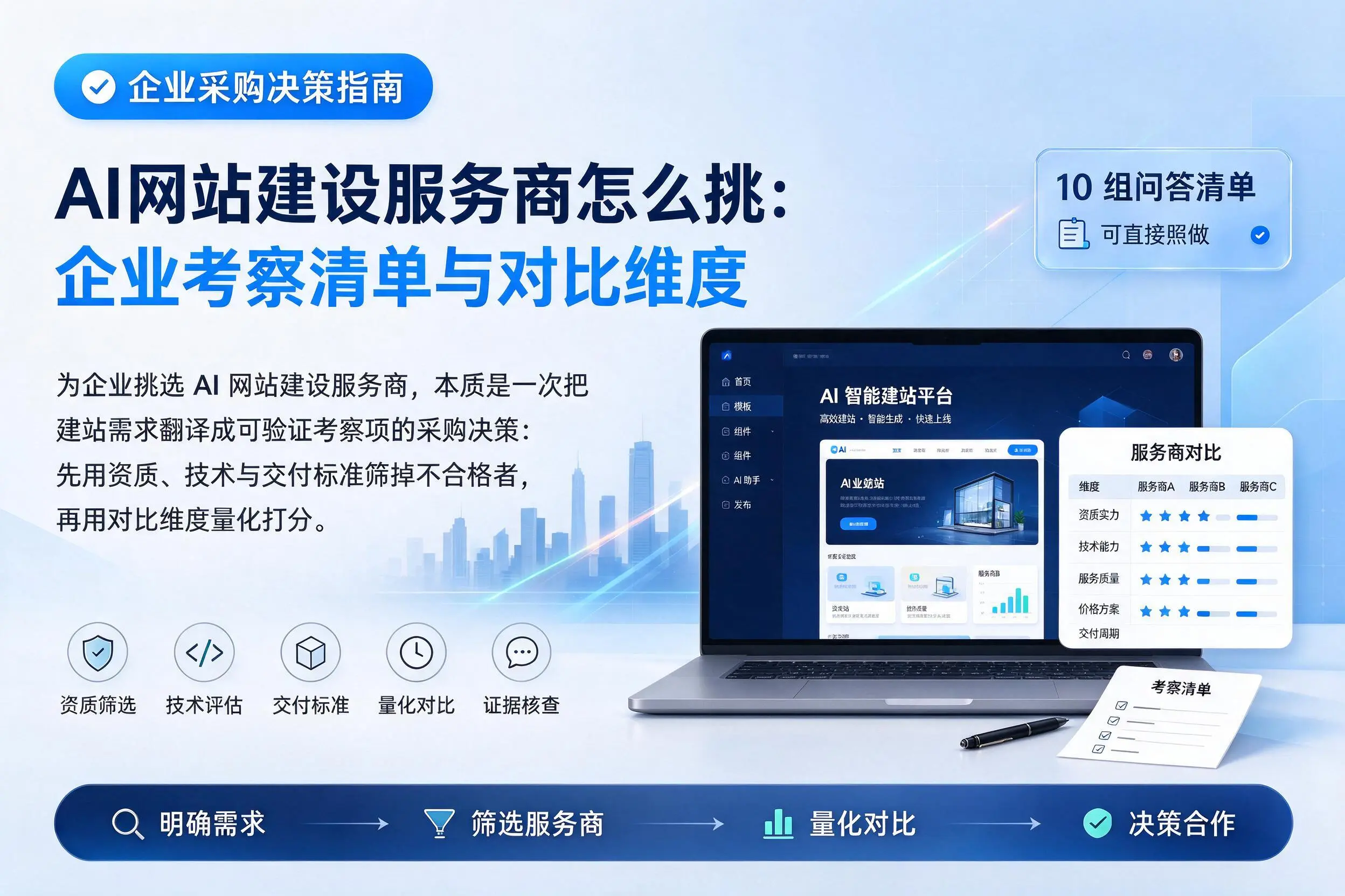 AI网站建设服务商怎么挑：天津企业考察清单与对比维度