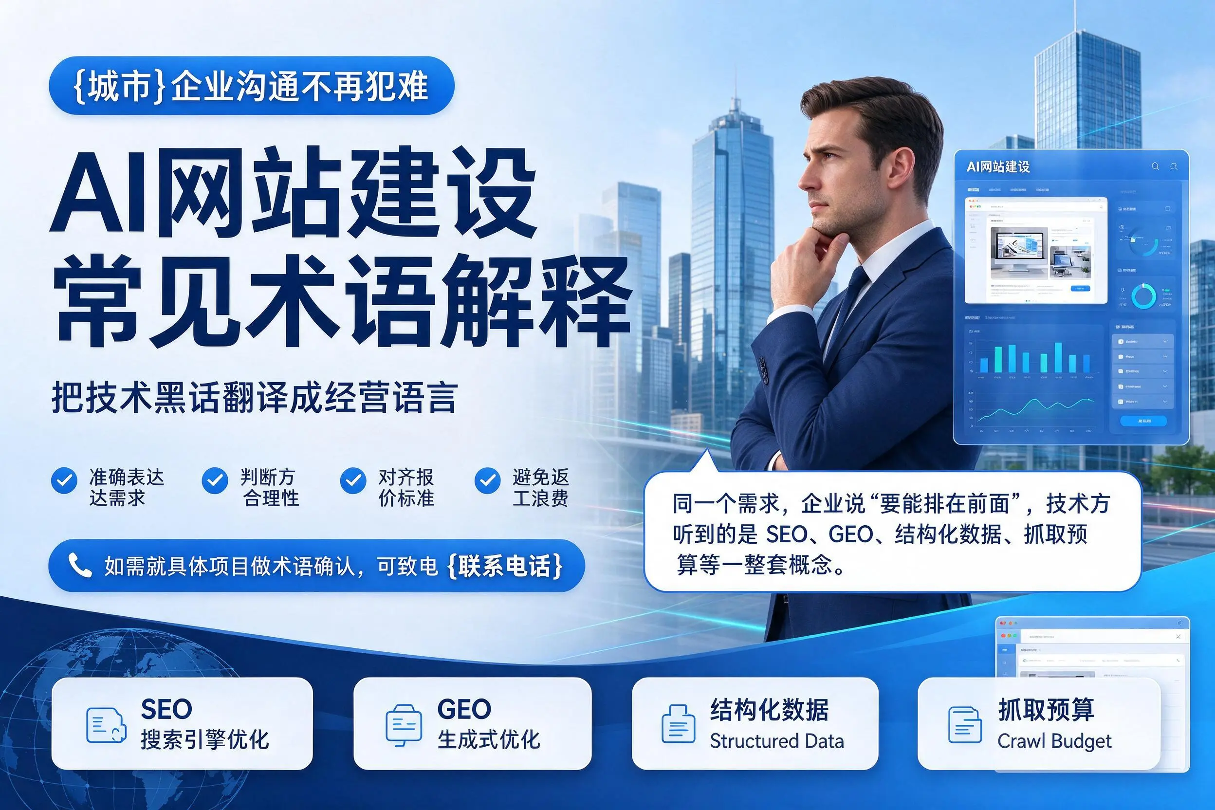 AI网站建设常见术语解释，天津企业沟通不再犯难