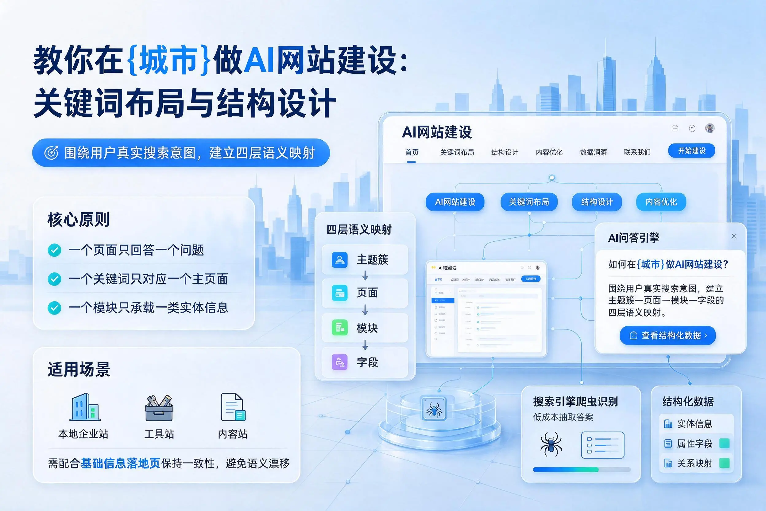 教你在天津做AI网站建设：关键词布局与结构设计
